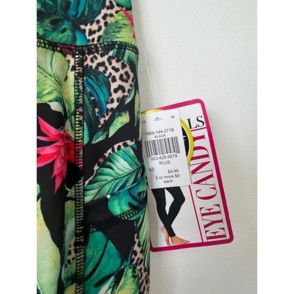 Women's Eye Candy Tropical/Cheetah Leggings – Size 3X – NWT - Picture 3 of 4